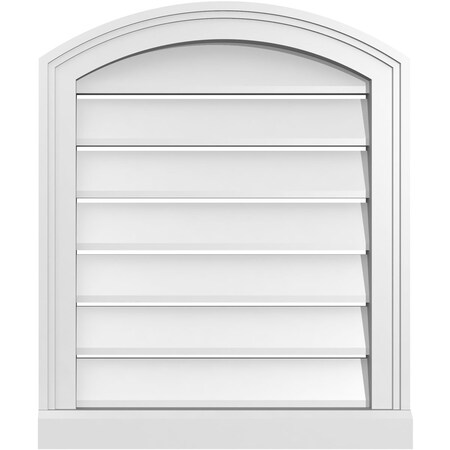 Ekena Millwork Arch Top Surface Mount PVC Gable Vent w/ 2"W x 2"P Brickmould Sill Frame, 20"W x 22"H GVPAR20X2203SN